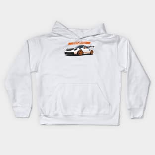 Car 911 gt3 rs white orange Kids Hoodie